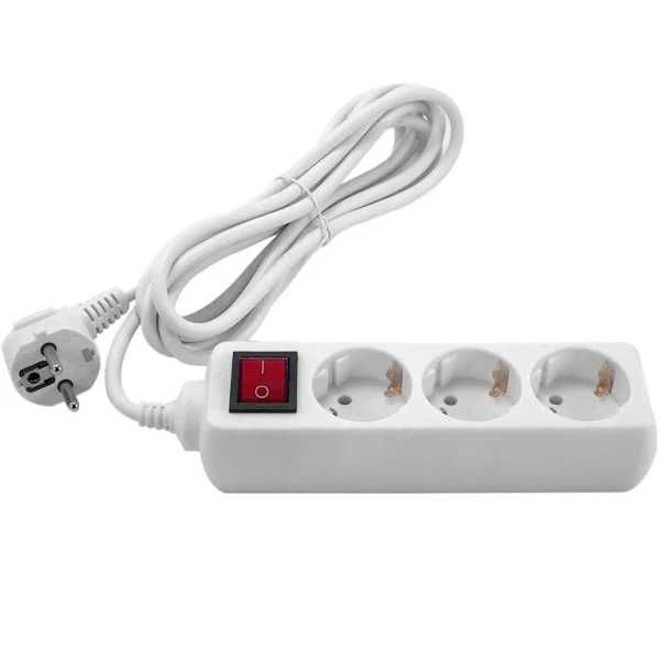 Prelungitor 3 prize, 3  m ,  cu intrerupator 2500 W