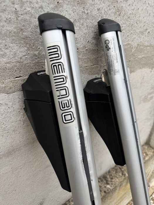 Vând bare portbagaj auto Menabo Tiger – aluminiu, 116cm, cu 4 chei