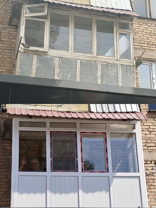 Легкое остекление балконов из Акфа и Сендвич панелей.