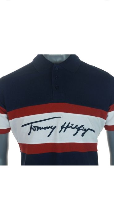 Оригинална мъжка тениска с яка Tommy Hilfiger