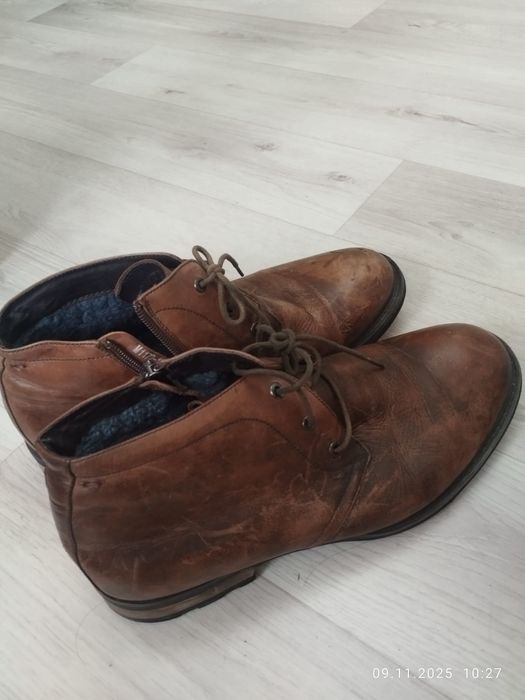 Мужская обувь натуральная кожа и мех