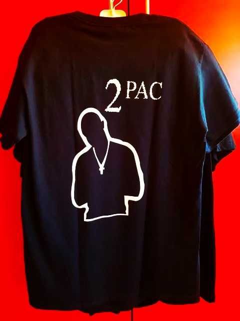 Тениска 2Pac дизайн Лице и Гръб, 100% памук, в черно  и Цветно (S) Нова!