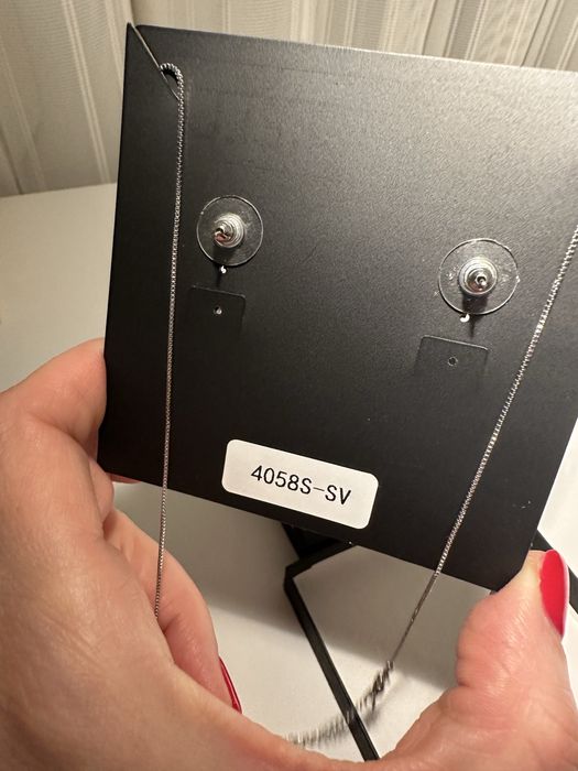 Елегантно колие с висулка и обеци сребро с цирконии