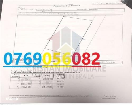 Teren intravilan, 800 mp, deschidere 19 m, Cazasu