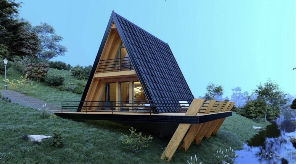 Cabane tip Aframe utilate la cheie