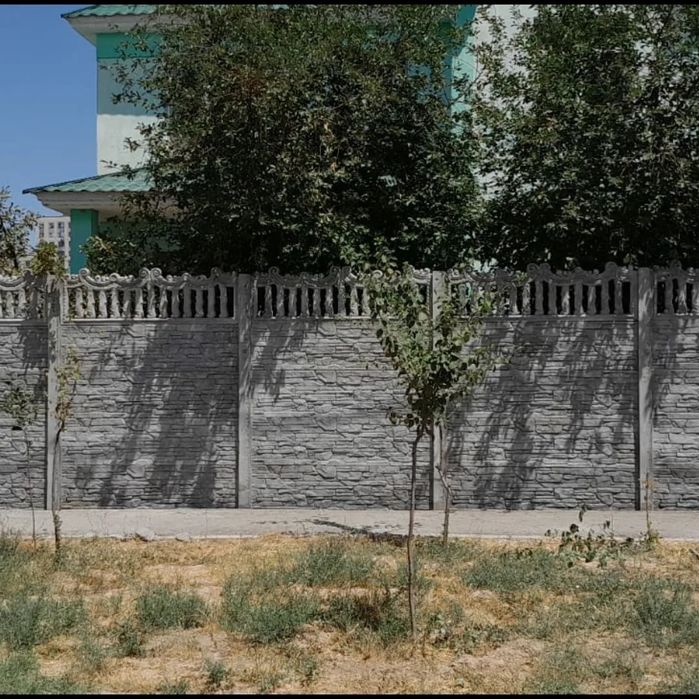 Ограда шлакаблок Еврозабор с установкой