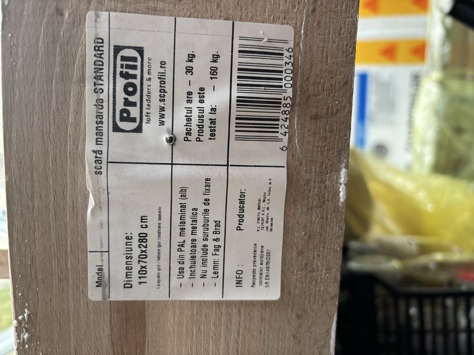 Scara mansarda lemn 110x70x280