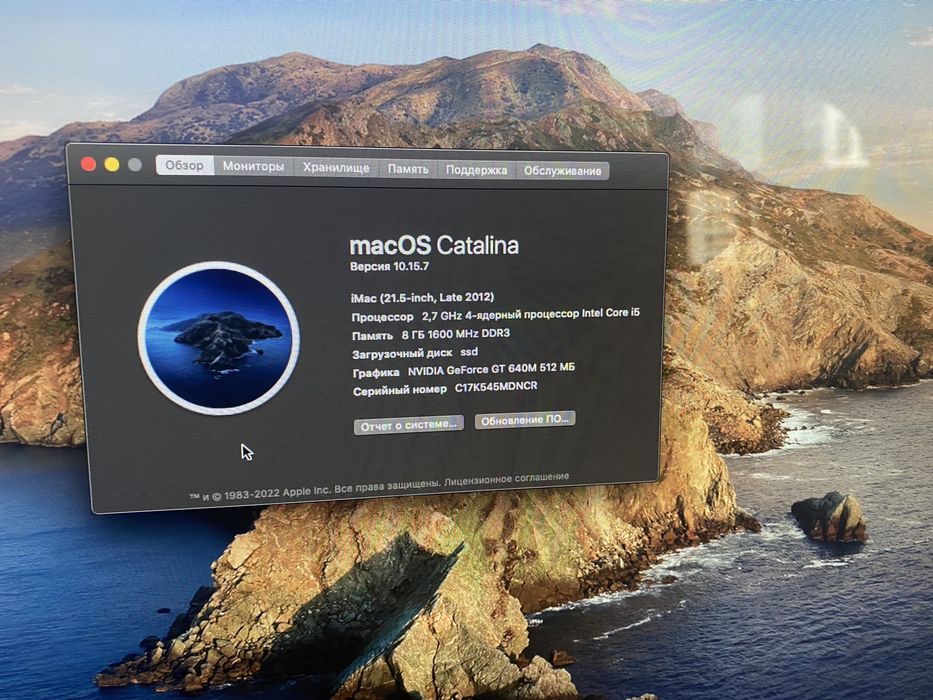 Apple iMac 21,5 IPS матрица, с ssd диском
