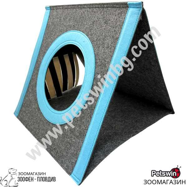 Тента/Палатка за Котки- 42/41/36см- Светлосиня- Cat Tent- Pet Interest