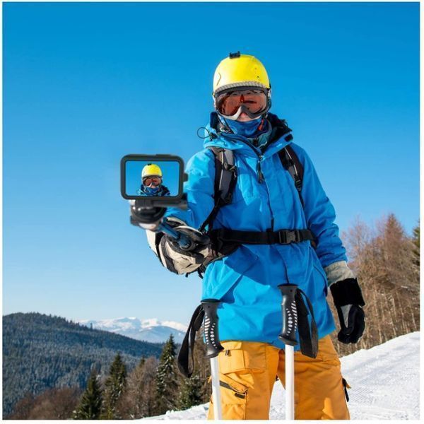 Калъф за GoPro Hero 9/10/11/12/13 Black, Капаче, Силикон, Черен/Син