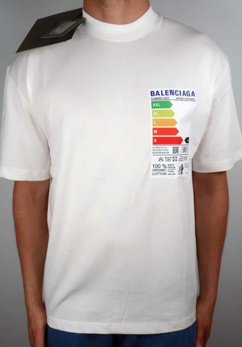 Нови с етикет мъжки тениски на BALENCIAGA в черно и бяло