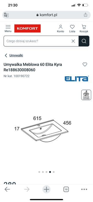 Chiuveta  ceramica neagra 61 cm