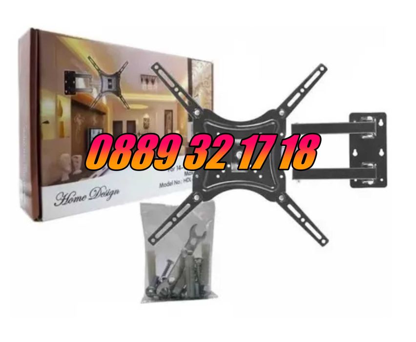 Въртяща стойка за телевизор за стена 14-55", подвижна стойка до 50кг