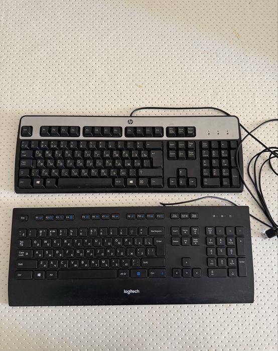 Клавиатуры HP и Logitech проводные USB, рус/англ