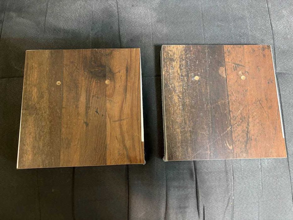 2 бр. НОВИ стенни рафтове SHELVY 23 – тъмно дърво, 23,5 × 23,5 см**