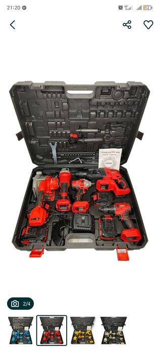 Набор 5&1 болгарка шрупавёрт перфоратор гайкавёрт пчолка