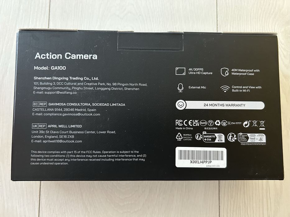 Camera video de actiune/sport Wolfang G100 4K/30fps