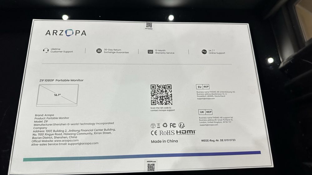 Преносим монитор Arzopa 16,1”