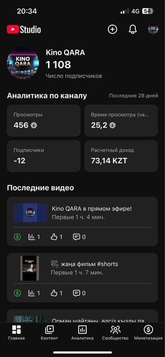 Канал сатылады монетизация қосылған