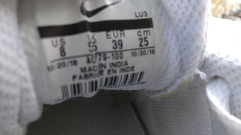 NIKE Ebernon Low White Size 39 5.5 (25 cm)