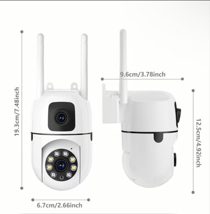 3MP Dual-Lens WiFi Камера 2 в 1 – 360° Въртене | Цветно Нощно Виждане