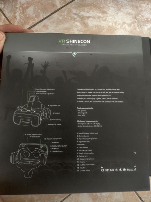 Ochelari Virtual Reality VR Shinecon + Căști audio, impecabili