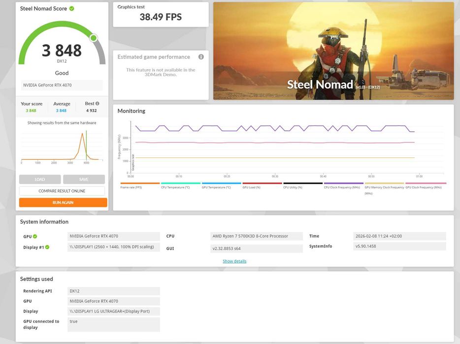 NVIDIA GeForce RTX 4070 ASUS Dual OC - Garanție PC Garage - Impecabila