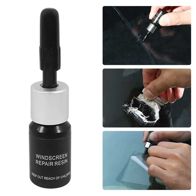 Лепило за стъкло, комплект за поправка на спукано автомобилно. или фар