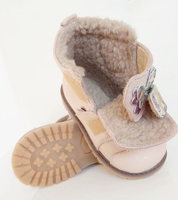 Cizme fetite din piele naturala, imblanite