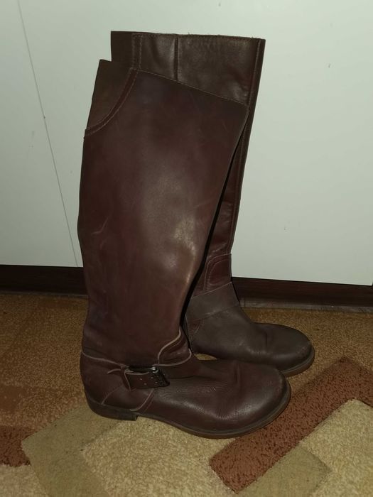 Маркови кафяви ботуши естествена кожа, марка Reaction kenneth cole