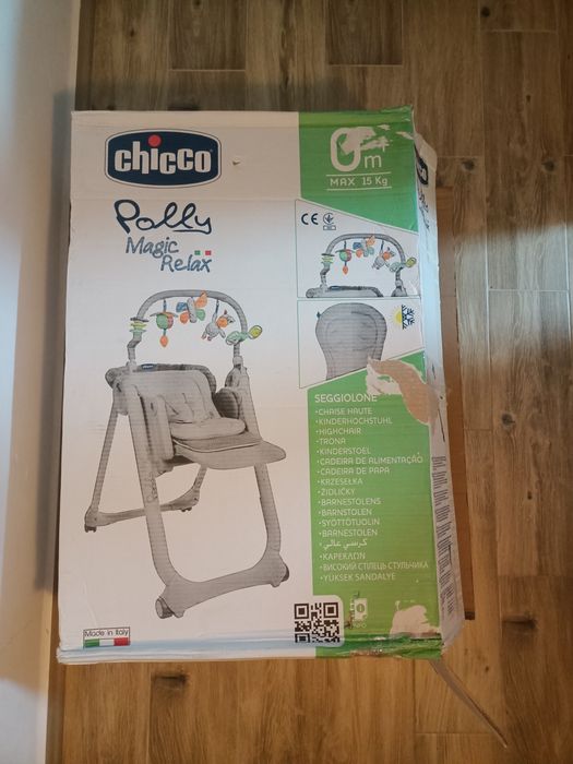 Scaun de masa CHICCO Polly Magic Relax Dove Grey, 0 luni - 3 ani, gri