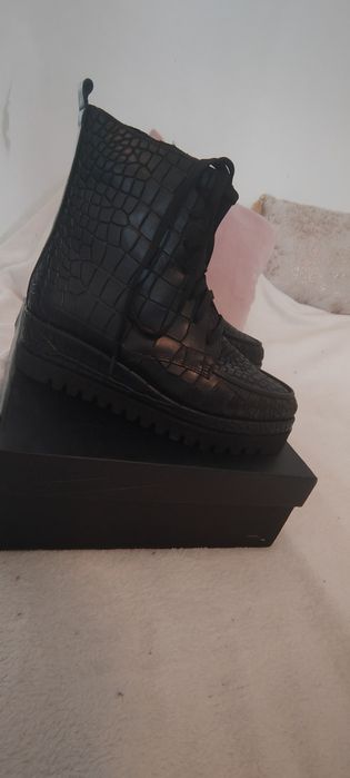 Ghete Dama Piele Naturala Croco Noi