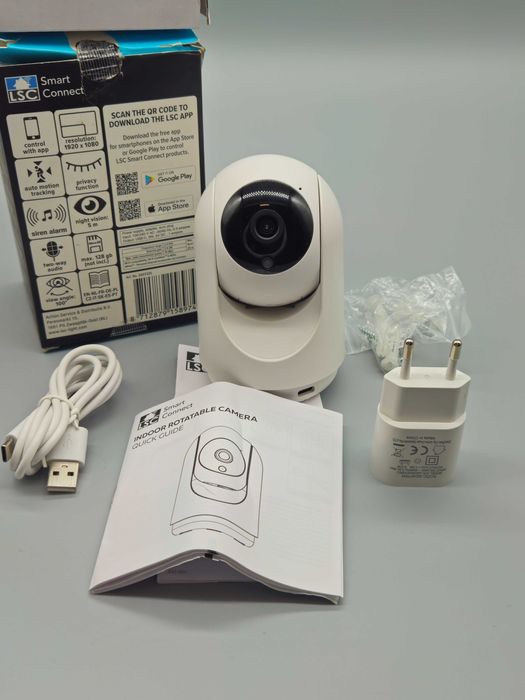 LSC Smart Connect  въртяща Wi-Fi камера 1080p с нощно виждане и аудио