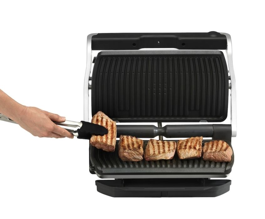 Grill electric Tefal OPTIGRILL+ XL GC722D34, 2000W, 9 programe automate de gatit, 4 grade de gatit, Placi detasabile, Inox