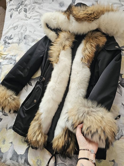 Дамска парка с естествен косъм