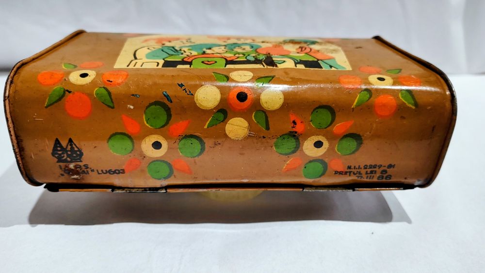 Cutie tabla ghiozdănel pentru pachețel grădiniță comunism anii 80