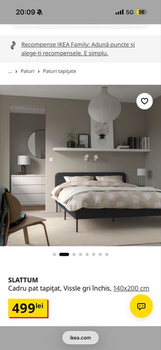 Cadru pat ikeea si saltea inclusa