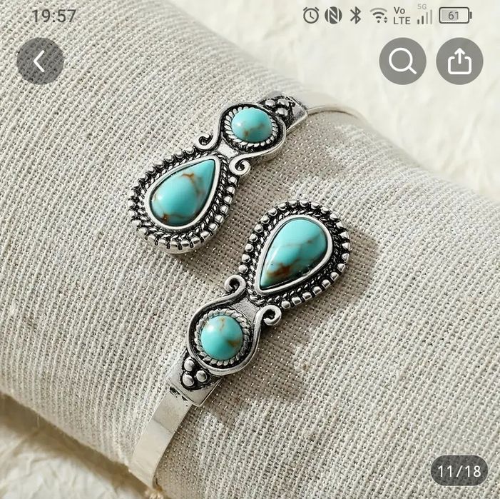 Уникална Деликатна Гривна с Шарка На Цветя- Бижу Със Сребърно Покрит