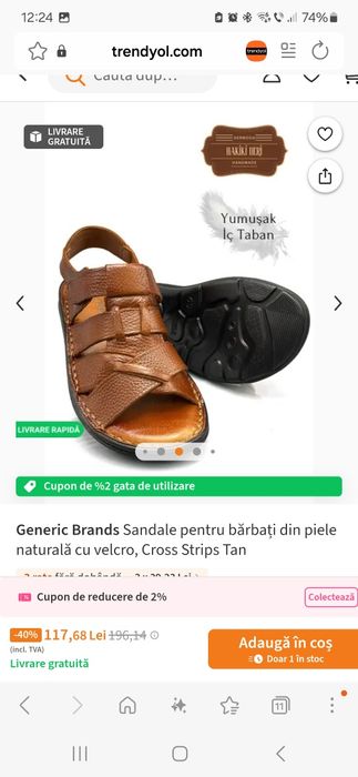 Sandale bărbați piele naturala nr 40 noi