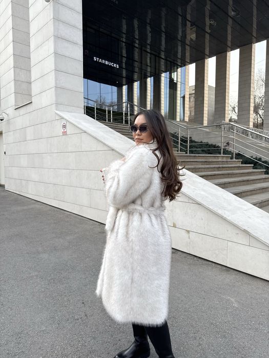 Удлиненная эко-шуба
