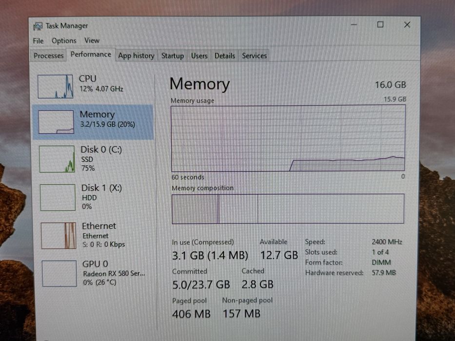 Pc Gaming i3 9100/Rx 580 8GB/16GB Ram/SSD+HDD