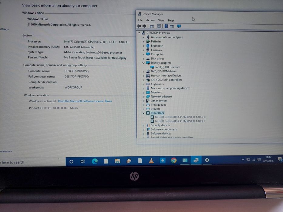 Laptop HP 250 G6 Dual Core
