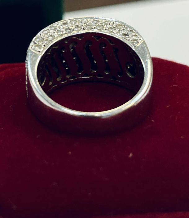 Дамски пръстен бяло злато и брилянти