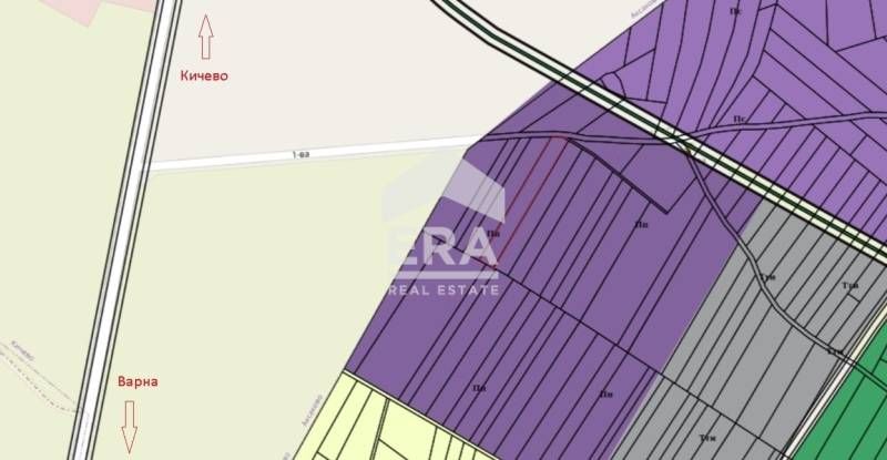 Парцел с морска панорама, разположен в близост до главен път Варна - К