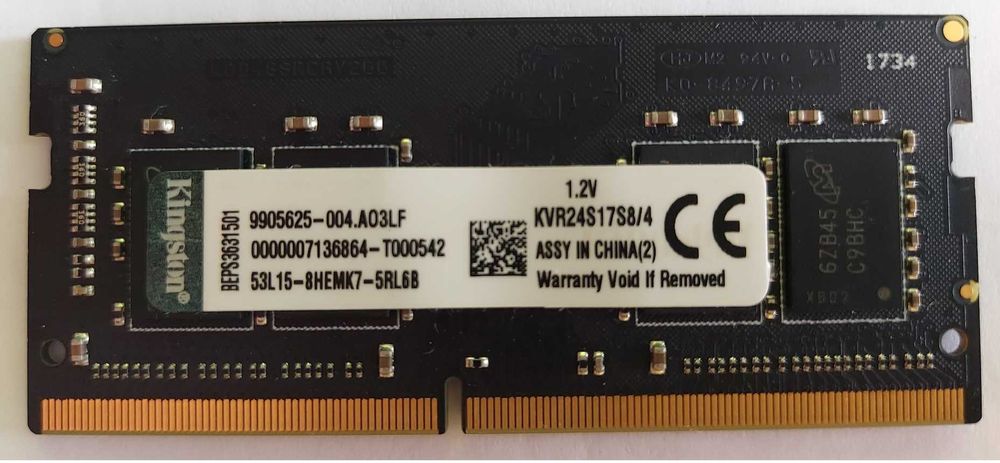 Memorie laptop Kingston 4GB DDR4 PC4-2400
CL17 260-Pin SODIMM