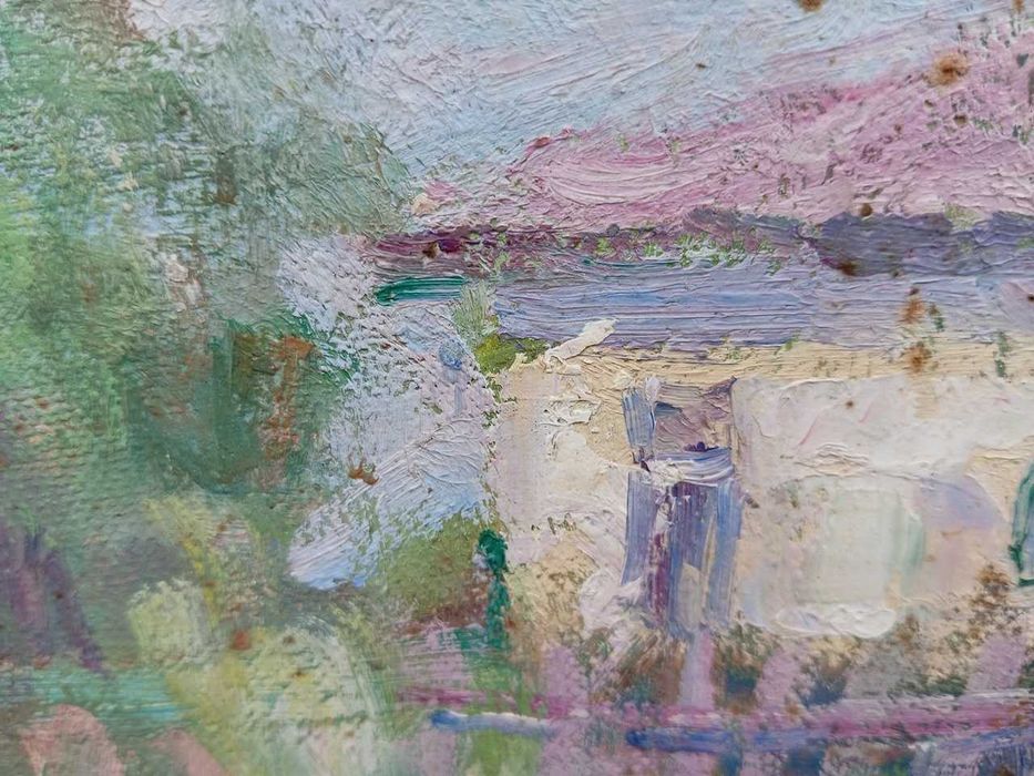 Tablou vechi - rufe la uscat - semnat Sirato