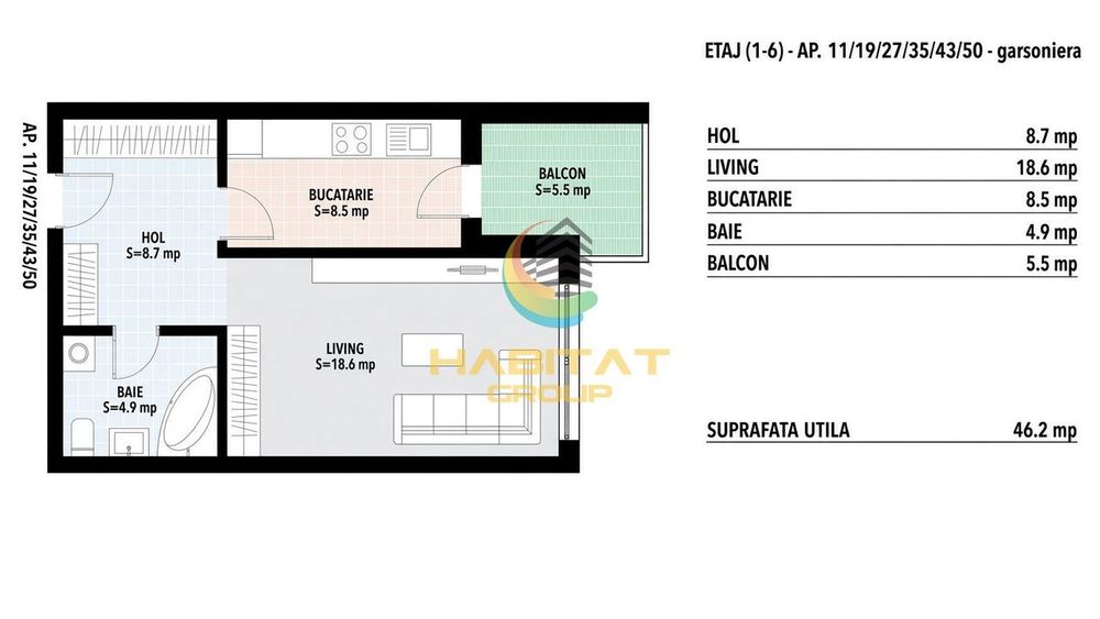 Vânzare Garsoniera 46 mp - Berceni / Grand Arena / Postalionului — fotografia 1
