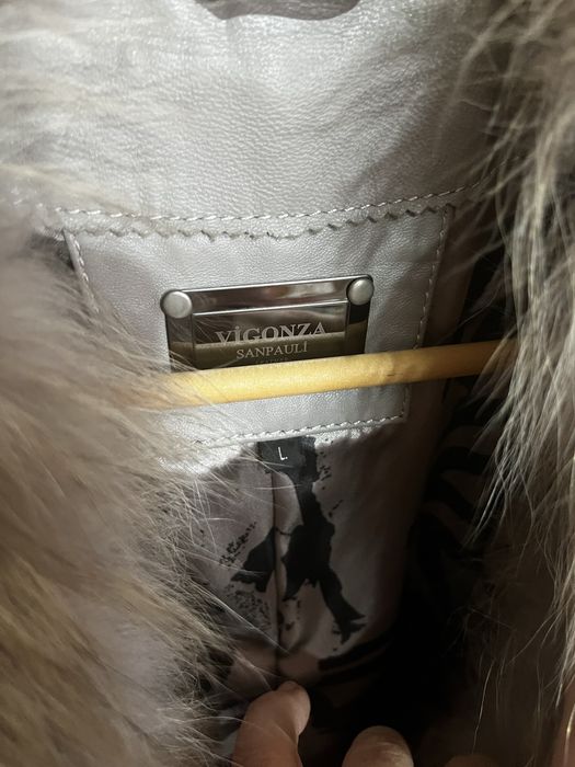 Geaca piele cu elemente de blana