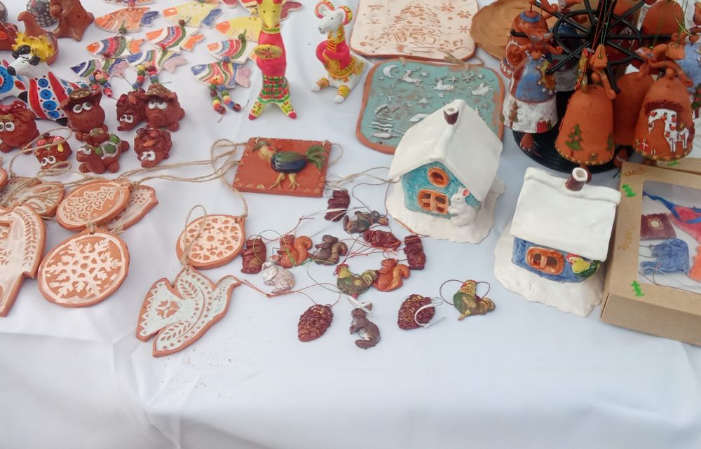 Игрушки на ёлку из керамики Алматы