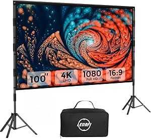 Ecran de proiector cu trepied 100 inch pentru exterior